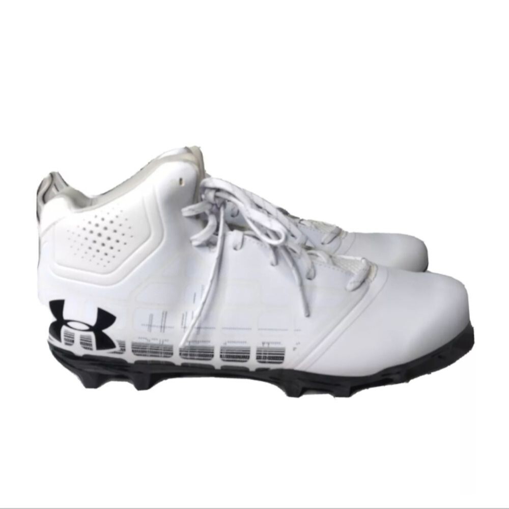 Under Armour Banshee Ripshot Mid Men Lacrosse Cleats Shoes Size 13 White MC
